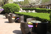 Outdoor life, with rattan furniture