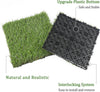 GOLDEN MOON Artificial Grass Turf Tiles with Interlocking System 1.57 in Height Fake Grass Carpet for Patio, Upgrade 1 x 1 FT 9 Pack Turf Grass for Dogs, Synthetic Grass Rug for Pets