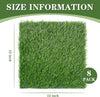 8 Pack 12'' x 12'' Fake Grass Turf Patch for Placemets Centerpieces Table Runner Chicken Nesting Pads DIY Decor