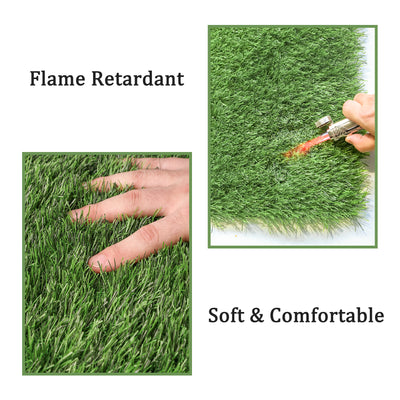 Artificial Grass Turf Tiles with Interlocking System Fake Grass Carpet,  1x1 FT 6 Pack