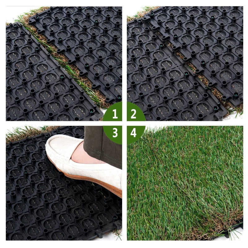 Artificial Grass Interlocking Tiles for Dog Rugs Size 1'X1' 1.5'' Piles Height