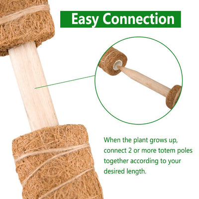Moss Pole 17.7 inch Coir Totem Pole Stick Plant Support 4 Pack